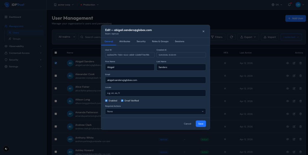 Bulk actions